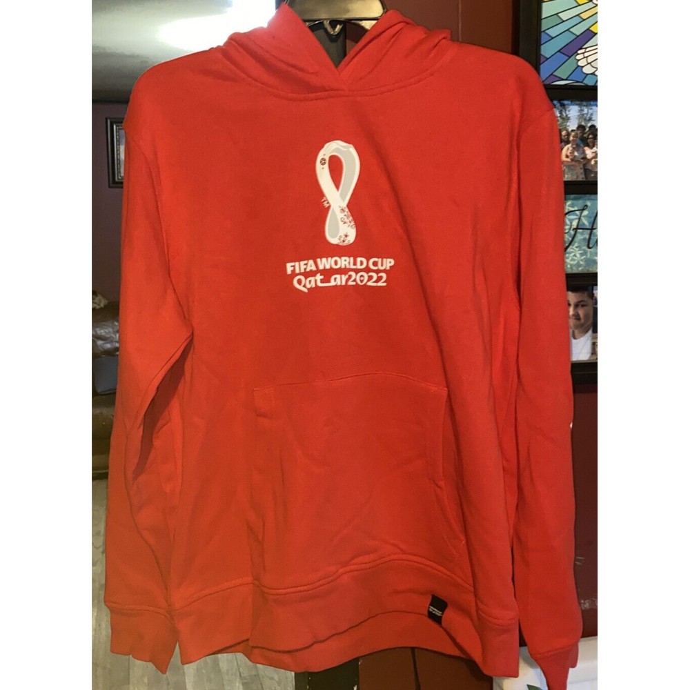 Fifa World Cup Qatar 2022 Hoodie Belgium Adult Size Lg- Red Official NEW